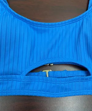 NWT Time and Tru Blue Cutout Bikini Top thumbnail 2