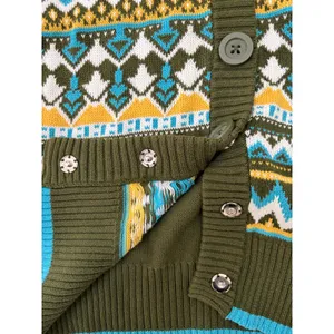 Red Camel Fair Isle Sweater Vest XL Button Front Nordic Pattern thumbnail 5
