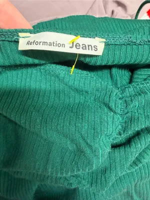 Reformation Abel Ribbed Green emerald Mini Dress Size small thumbnail 5
