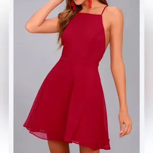 🆕 Lulu's Strapless Red Dress Size M thumbnail 9