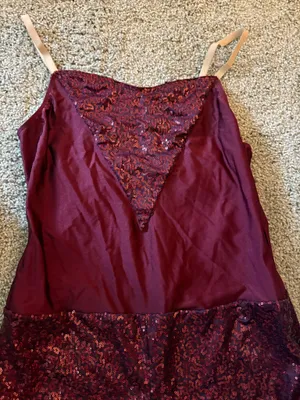 Revolution Dancewear Sparkly Burgundy Romper thumbnail 2