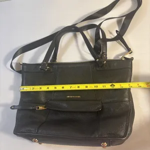 Michael‎ Kors Jesse Large Satchel Shoulder Bag Black Pebble Leather Purse thumbnail 10