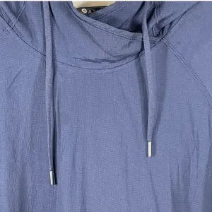 Athleta Teton Anorak Windbreaker Hoodie XL Navy Blue Grid Texture Lightweight thumbnail 9