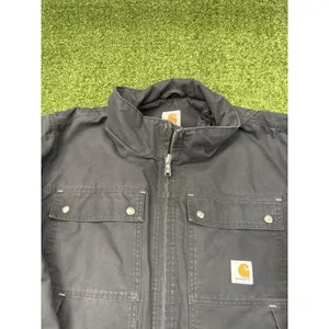 Carhartt Quick Duck Jacket Mens XL Black Canvas Woodward Traditional Insulated‎ thumbnail 6