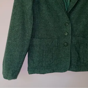 VTG Prophecy S Blazer 100% Wool Collar 3 Button Pockets Blue thumbnail 4