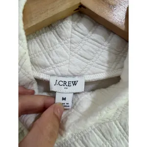 J. Crew Womens Quilted Mock Neck Pullover Ivory White Diamond Pattern BL249 M Size M thumbnail 5