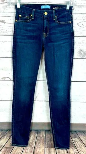 7 For All Mankind Blue Skinny Jeans thumbnail 1