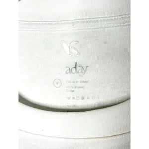ADAY All Day Long Sleeve White Crew Neck Shirt Organic Cotton Size M thumbnail 5