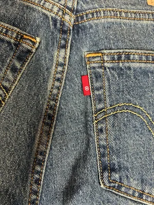 Levi’s 501 Curve Stretch High Rise Straight Leg RHINESTONE Dark Wash Denim Jeans thumbnail 7