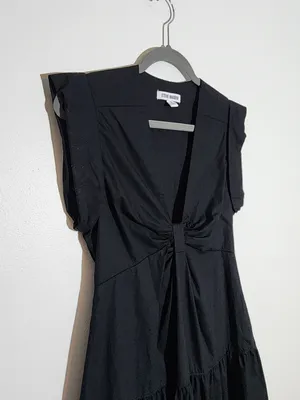 Steve Madden Black Cotton Mini Dress Size Small Wedding Guest Dress thumbnail 4