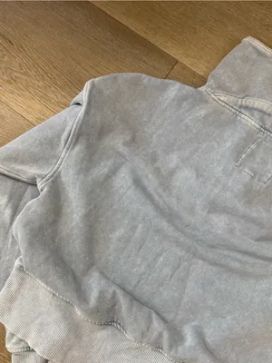 Aerie Light Blue Ribbed Collar Pullover with Button Placket thumbnail 8