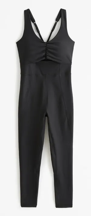 YPB Your Personal Best sculptLUX Black Ruched Cutout Tank Bodysuit Jumpsuit XXL‎ thumbnail 1