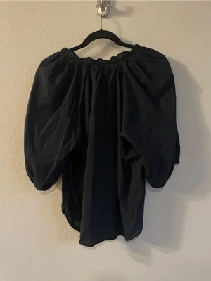 Xirena Black Puff Sleeves Jules Top Size Medium thumbnail 6