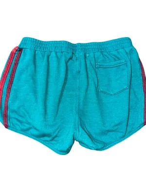 Aviator Nation Women's Size XL Teal Blue Green Fleece 5 Stripe Sweat Shorts thumbnail 2