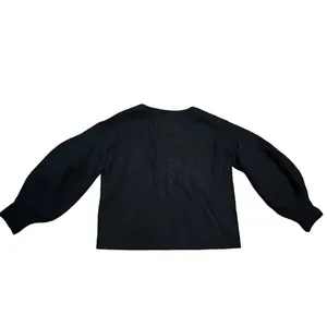 Oak + Fort basic black sweater with balloon sleeves‎ sz Small thumbnail 2
