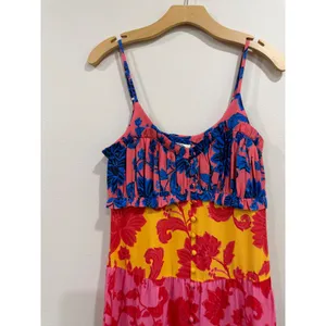 FARM Rio x Anthropologie Tiered Maxi Dress Floral Button Front Multi-Color XS thumbnail 5