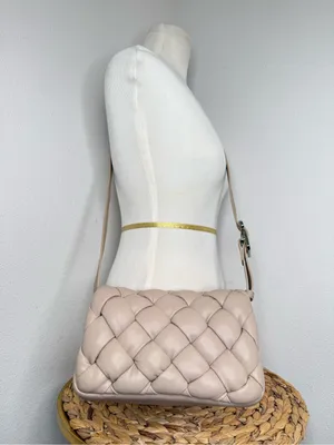 NWT JW PEI Purse Maze Bag Woven Almond Vegan Leather Crossbody beige neutral thumbnail 12