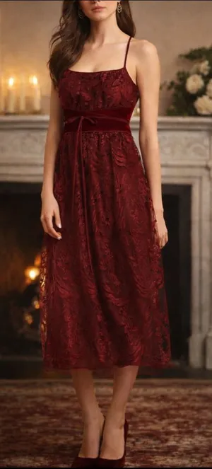 MSSP garnet velvet dress Red Size 6 thumbnail 1