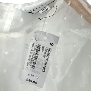 Topshop | NWT | Size 6 | Dobby Dot Organza Puff Sleeve Sheer Blouse | Retail $58 thumbnail 4