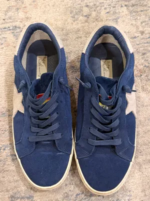 Ladies Vintage Havana Navy Suede Low-Top Sneakers thumbnail 1