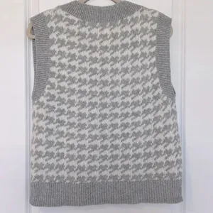 Abercrombie Houndstooth Sweater Vest Gray Preppy Golfcore V Neck Knit Size S thumbnail 13