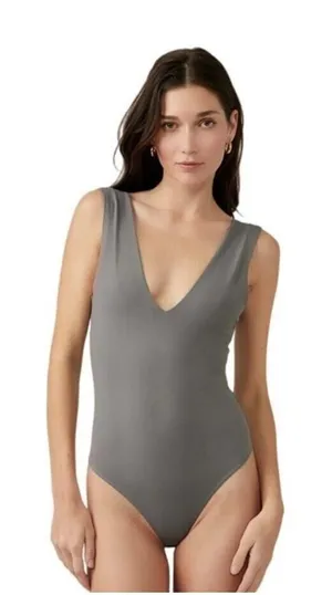Free People Intimately Keep It Sleek S gray bodysuit thumbnail 1