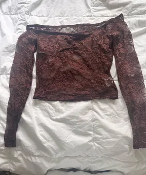 Brown lace going out top Size XS thumbnail 1