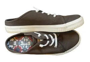 Timberland Slip On Brown Canvas Sneakers Size 8 thumbnail 1