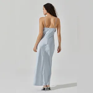 ASTR the Label Satin Bow Midi Dress Ice Blue Size XS NWT thumbnail 3