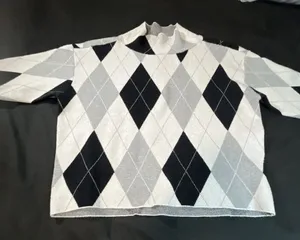 Maeve by Anthropologie Argyle Mock Neck Sweater thumbnail 4