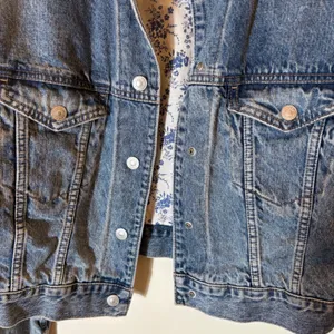 American Eagle Cropped‎ Denim Jacket Rhinestone Fringe Y2K Festival Western XS thumbnail 7