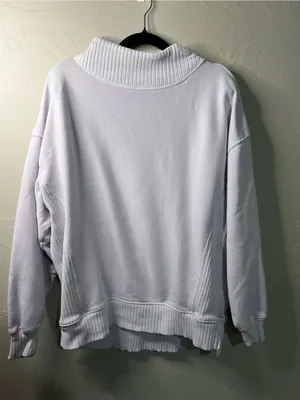 Aerie Down To Earth Cozy Lilac Mock Neck Oversized Sweatshirt Pullover thumbnail 2