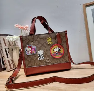 Coach X Peanuts Dempsey Tote 22 In Signature Canvas With Patches CE851 thumbnail 2