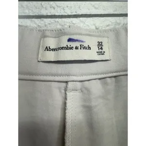 Abercrombie & Fitch Wide Leg Long Trouser Casual Pants Sz 14 High Rise Cream thumbnail 5