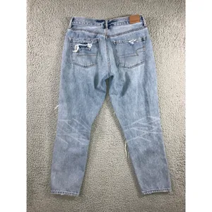 American Eagle Girlfriend Jeans Women 8 Short High Rise‎ Distressed Thrashed thumbnail 2