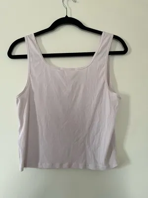 Athleta Baby Pink Ribbed Crop Tank Top Balletcore Large Soft Girl Pilates Gym thumbnail 4