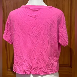 PINK Victoria's Secret Hot Pink Cropped T Shirt XS thumbnail 2