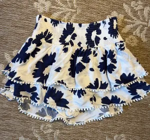 Paradise White and Navy Floral Ruffle Skort - Women thumbnail 1