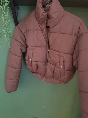 Crop Puff Jacket Brown Size XS thumbnail 1