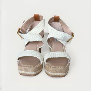 Steve Madden Calico Espadrille Wedge Sandals Beige Crochet Platform Size 11 NWOB thumbnail 8