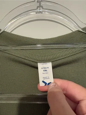 Old navy ultralite rib knit polo‎ crop top green size XXL thumbnail 4
