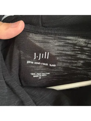 J. Jill EUC Women's Black Pima Cotton Cowl Neck Tunic Top Size S thumbnail 3