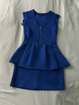 Blue peplum dress Size M thumbnail 1