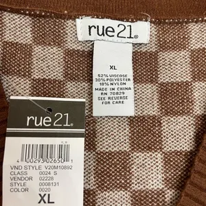 💜NWT RUE 21 Brown Checkered Sweater Vest, XL thumbnail 5