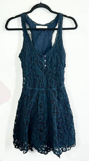 Y2K Abercrombie & Fitch Lace Dress‎ Size XS/S Blue 2000s 00s thumbnail 1