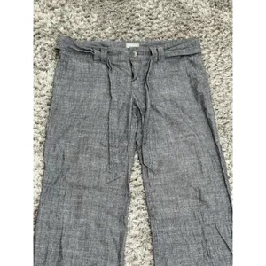 Converse One Star Women’s Gray Wide Leg Pants Cotton Belted Low Rise Size 4 thumbnail 3