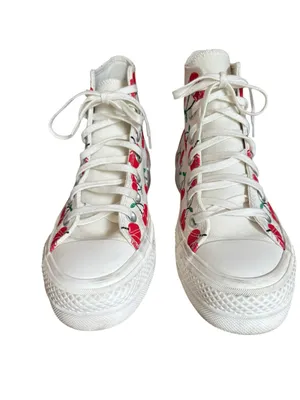 Converse All Star Lift Platform High Top Sneaker Cherry Print Womens 6.5 thumbnail 7