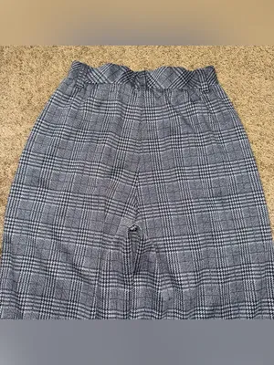 Halara High Rise Pocket Wide Leg Baggy Houndstooth Plaid Casual Pants Academia S thumbnail 4