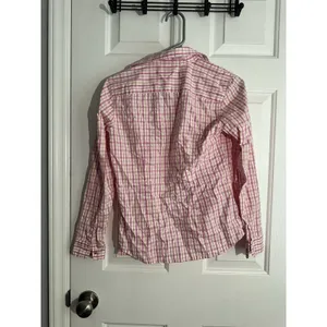 Lilly Pulitzer Women Pink Orange Plaid Cotton Long Sleeve Collar Button Up Top 2 thumbnail 4
