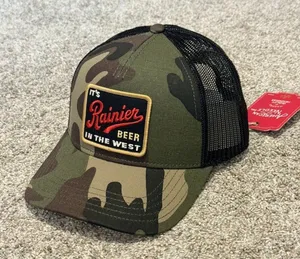 New American Needle Rainier Beer Camo Trucker Hat thumbnail 1